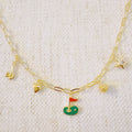 Golf Day Charm Necklace – Playful Gold Chain with Golf - Inspired Charms - Wednesday Golf Club