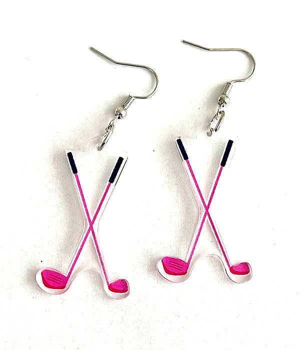 GOLF THEME ACRYLIC EARRING - CLUB - Wednesday Golf Club