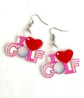 GOLF THEME ACRYLIC EARRING - I LOVE GOLF - Wednesday Golf Club